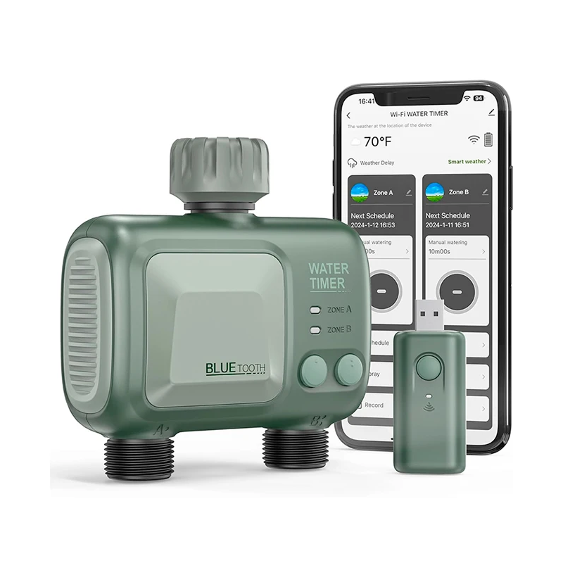 Programator Irigare Wireless Bluetooth, 2 Zone, IPX4, Conector Alama