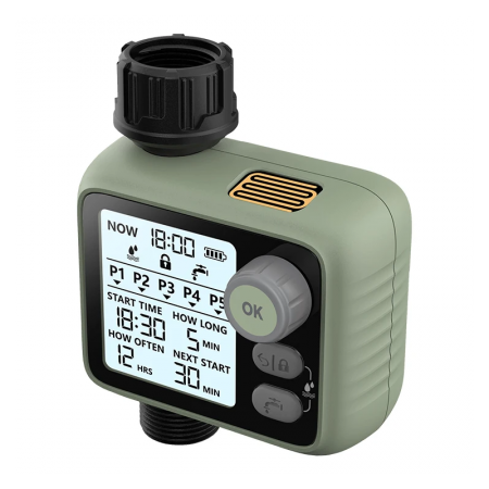 Programator Irigare Automat cu Senzor Ploaie, IPX4, Conector Alama