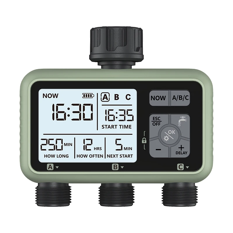 Programator pentru irigare/udare, 3 zone, IPX4, conector alamă, gazon, gradină